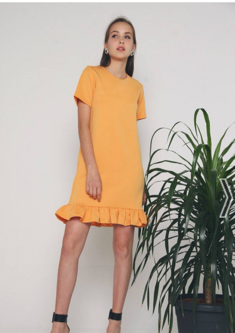 Ruffle hem shift dress Clearance