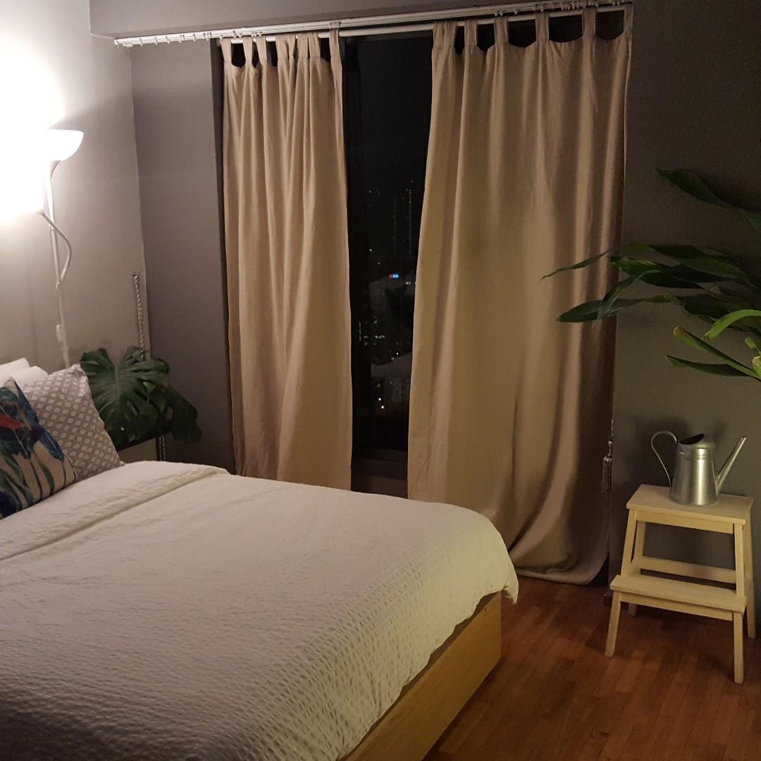 Ikea Lenda Curtains Light Beige Furniture Home Decor Cushions