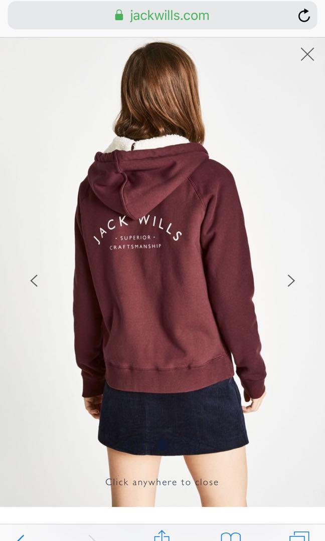 jack wills zip up hoodie womens