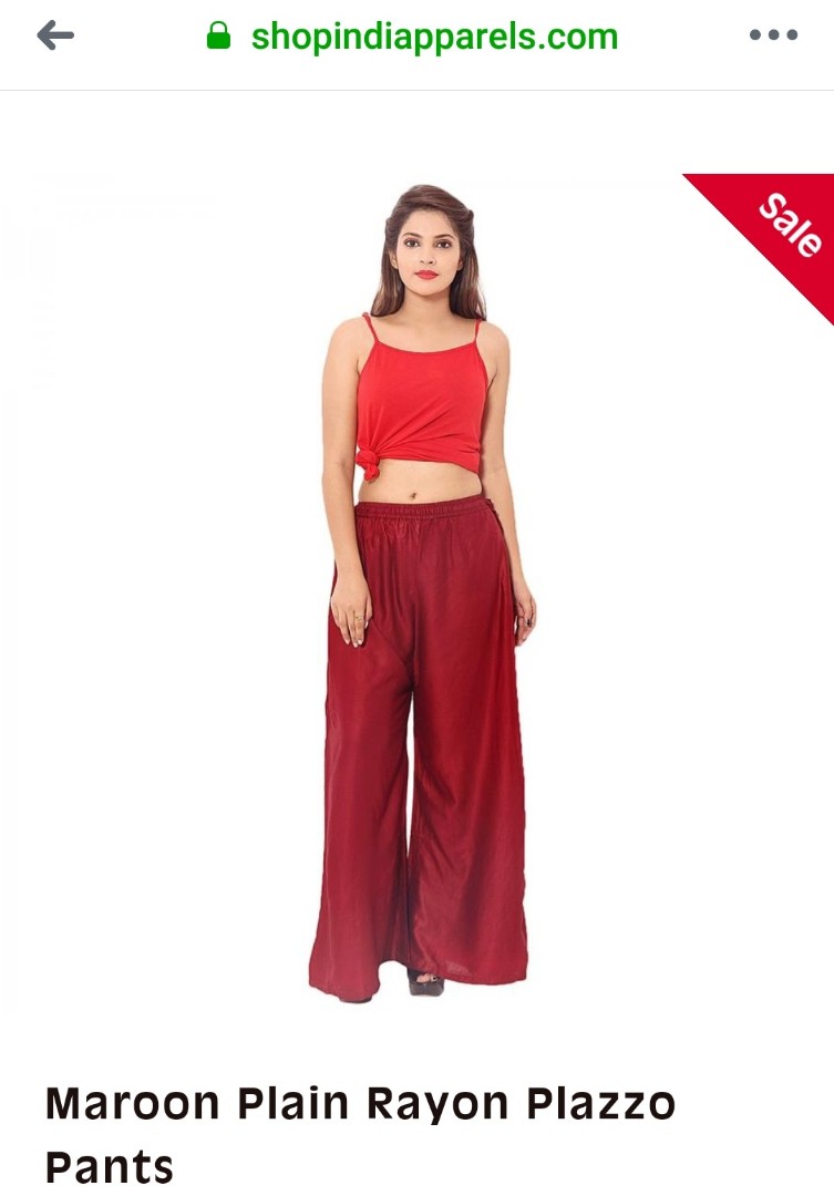 maroon colour palazzo pants