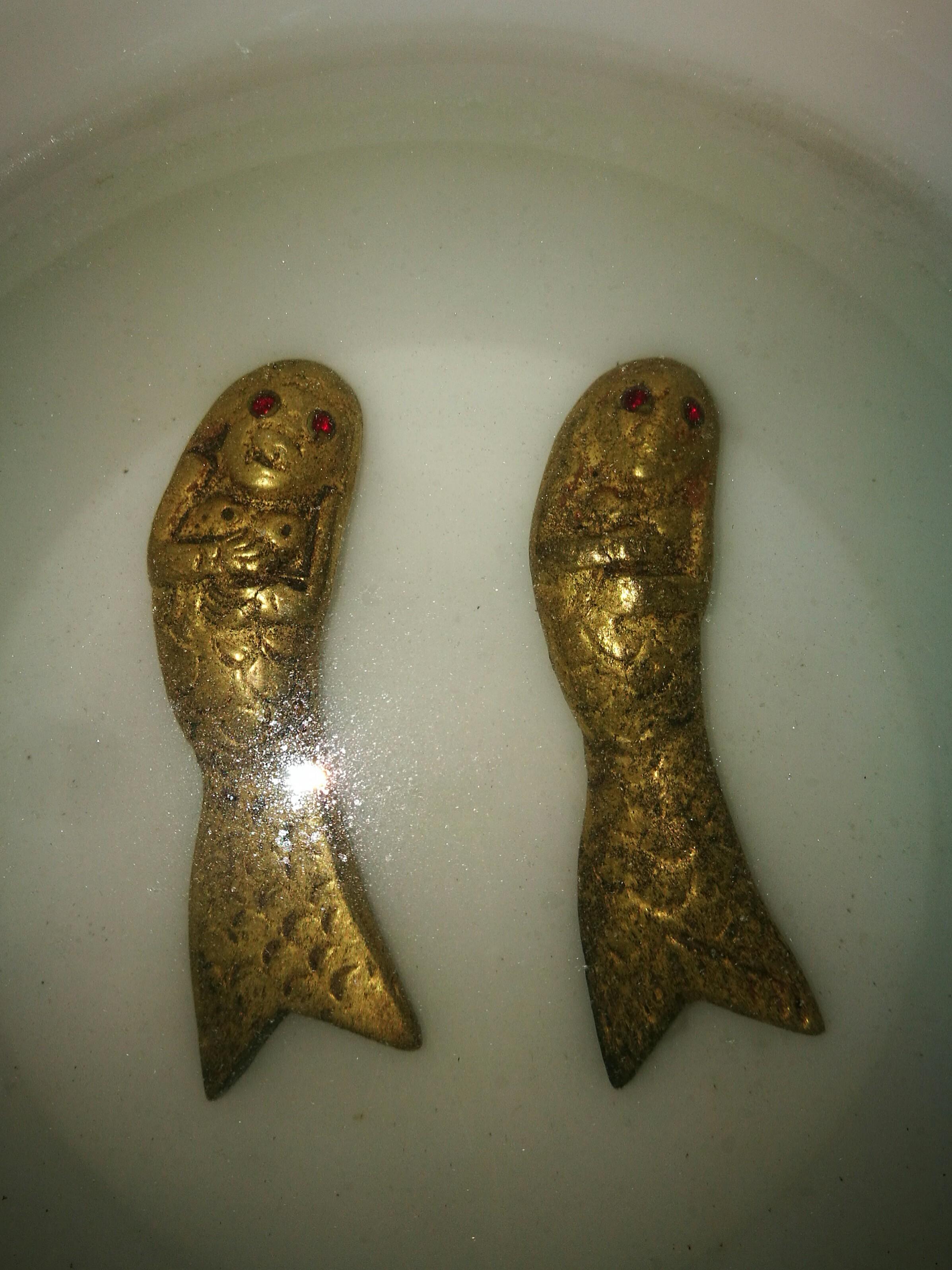 Patung Putri Duyung Wesi Kuning Vintage Collectibles Vintage