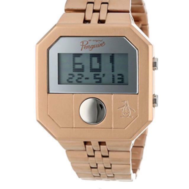 Penguin brand rose gold digital watch Men s Fashion Watches on