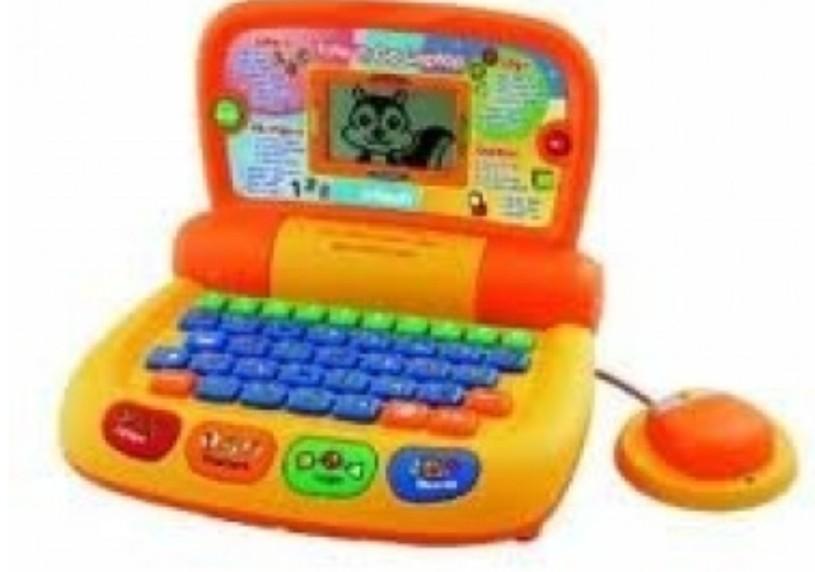 Vtech TOTE 'N GO LAPTOP Orange White 4 modes of Play Animated Screen Music