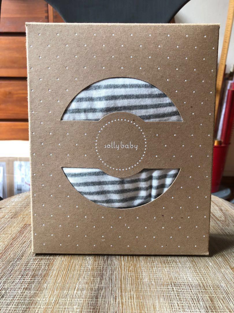 solly baby wrap natural and grey stripe