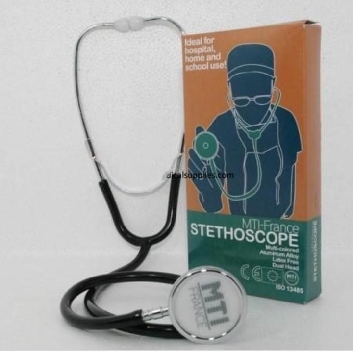 Stethoscope MTI-France (Category: Ear Care) located in Manila. Submitted by theunoshop (Listing ID 201017197, Image 1). Description: - Silver dual head chestpiece for adults - Soft ear tip is specially designed to be comfortable to the ears - Stainless steel chestpiece - excellent sound conduction..