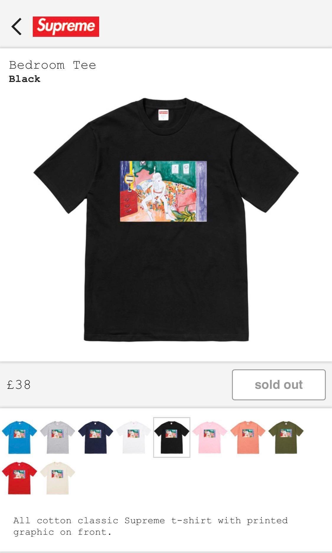 Supreme Bedroom Tee (Black) - Size L