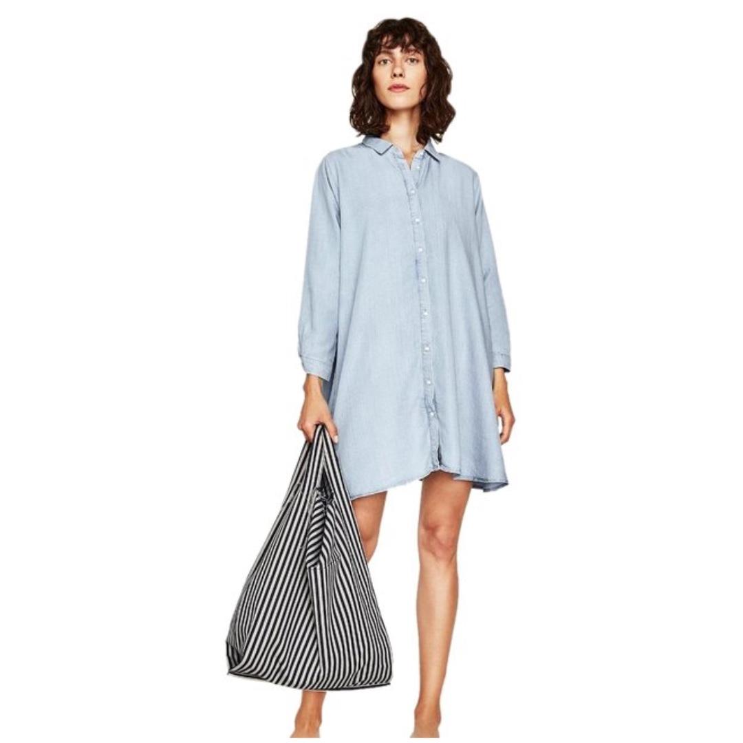 zara light blue dress