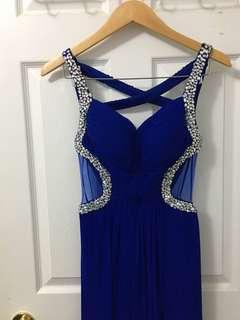 Cobalt Rhinestone Gown