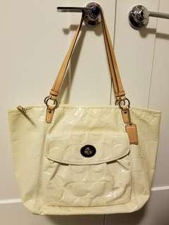 COACH Embossed Patent Leather Tote Bag