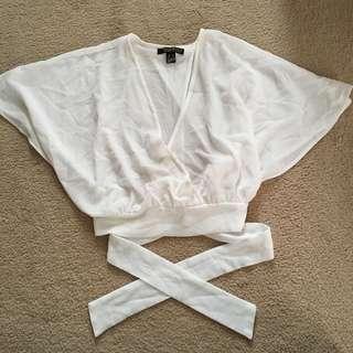 WHITE WRAP TOP