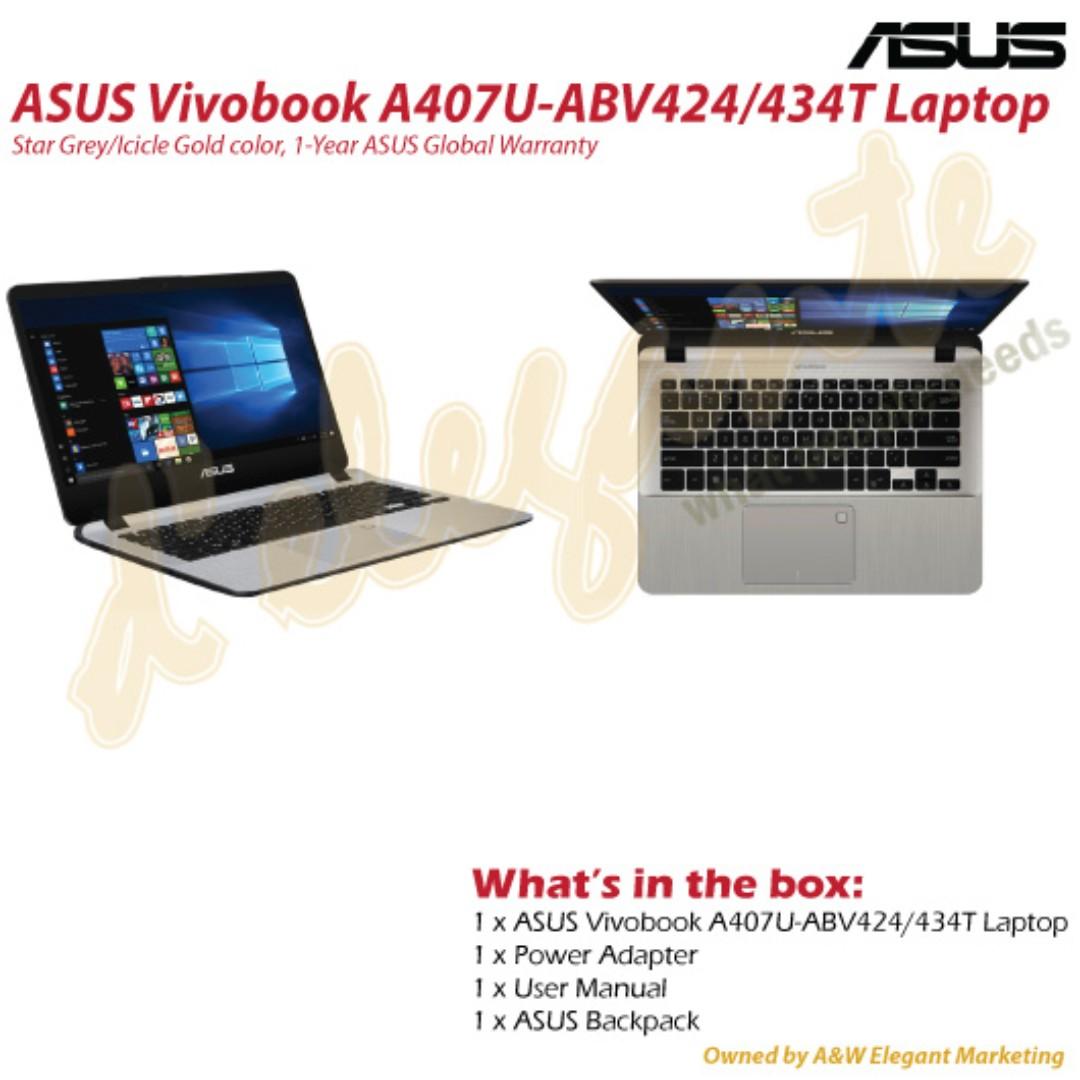Asus Vivobook A407u Abv424 434t Laptop Electronics Computers Laptops On Carousell