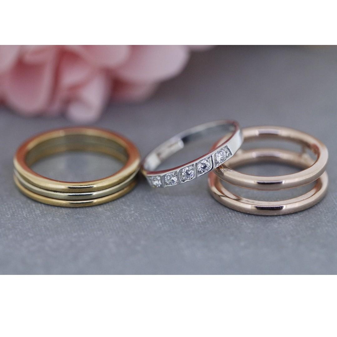 AUTIUM S.U. 2 in 1 PUZZLE RING Stackable wedding band Silver 18K Gold couple Eternity Ring SR474 2018 19
