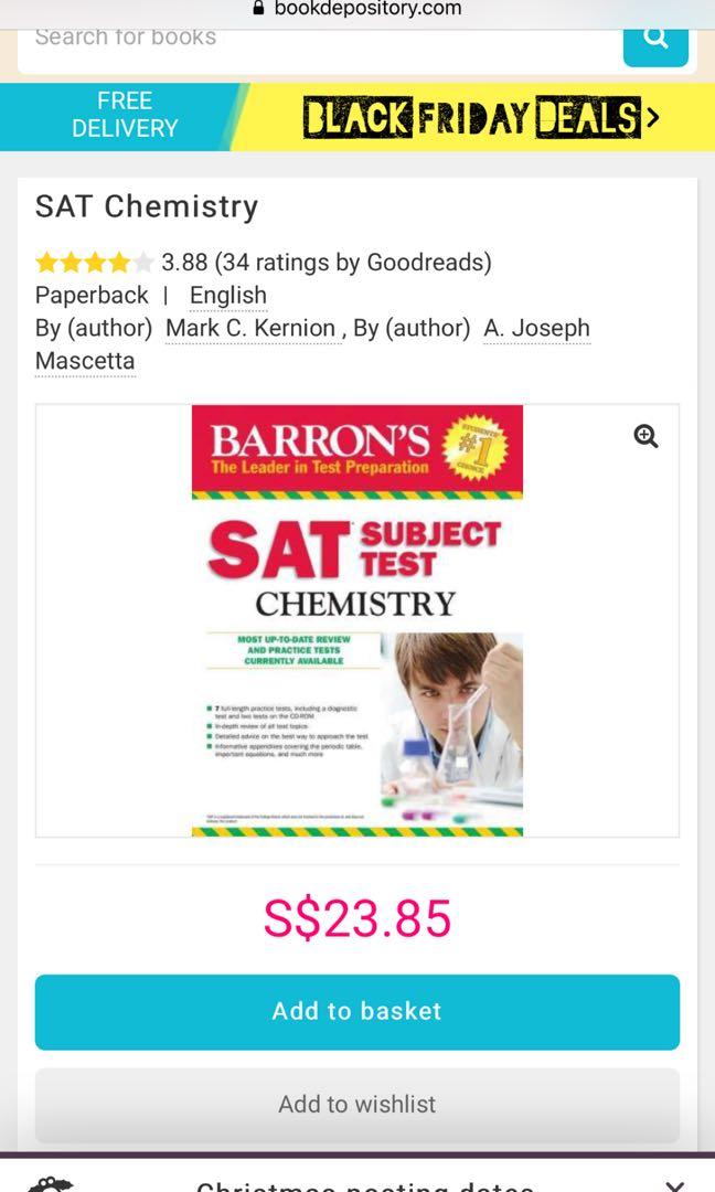 Barron S Sat Subject Test Chemistry Books Stationery
