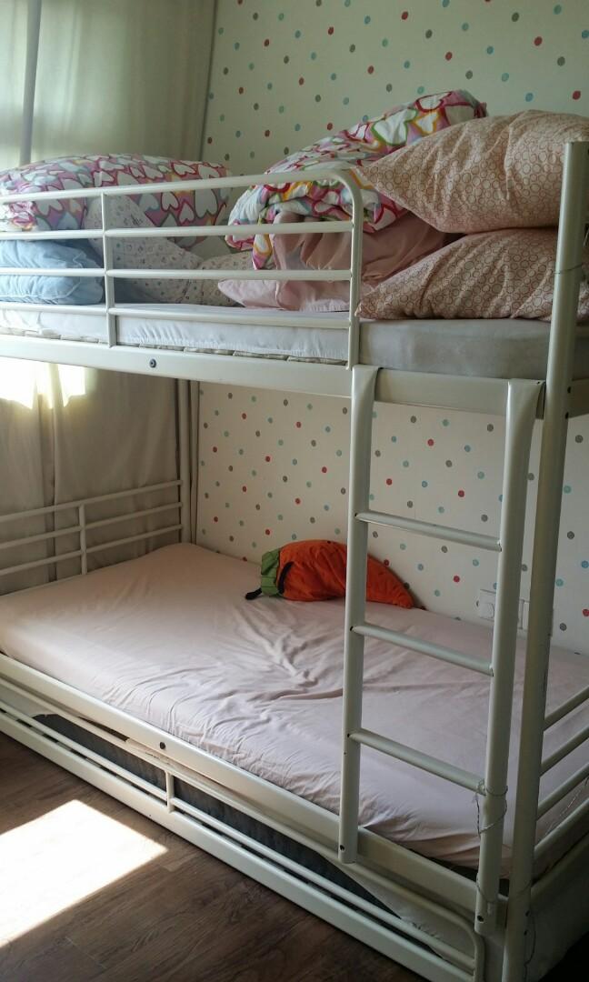 Double Deck Bed with pull out, Furniture & Home Living, Furniture, Bed