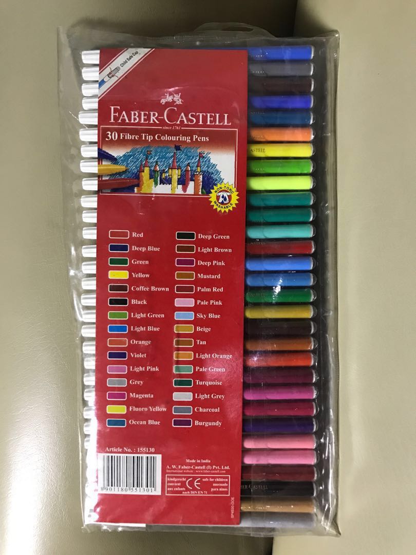 fibre tip colouring pens