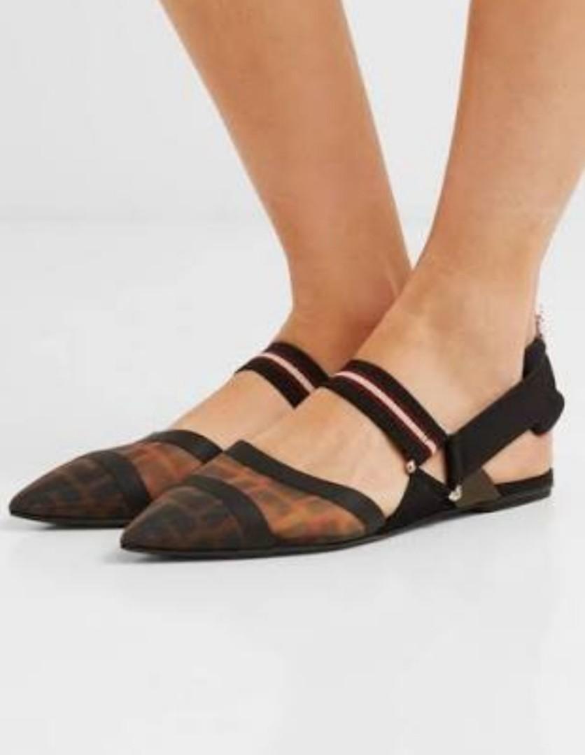 fendi logo flats