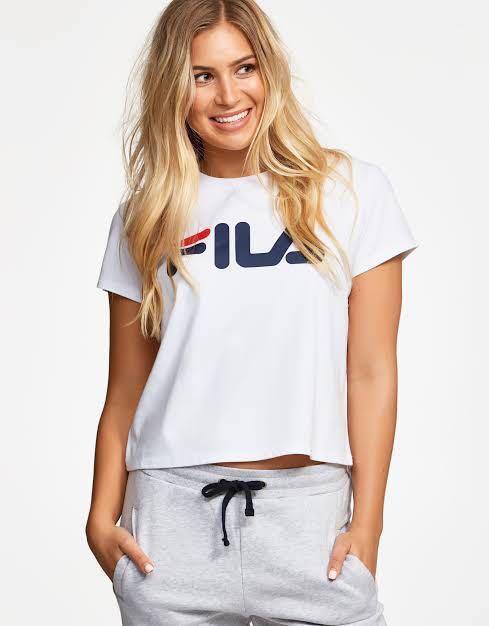 FILA Cropped T Shirt (White) Size S 