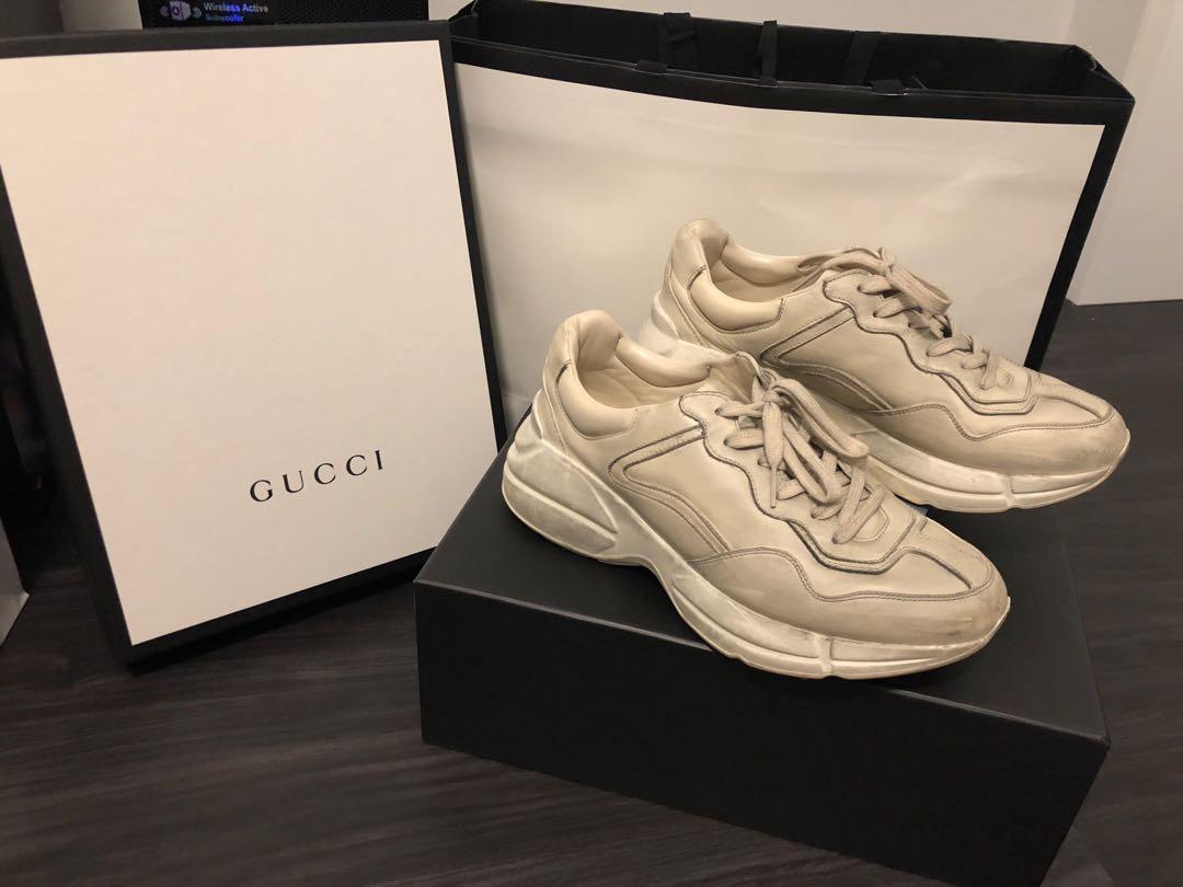 rhyton distressed leather sneakers