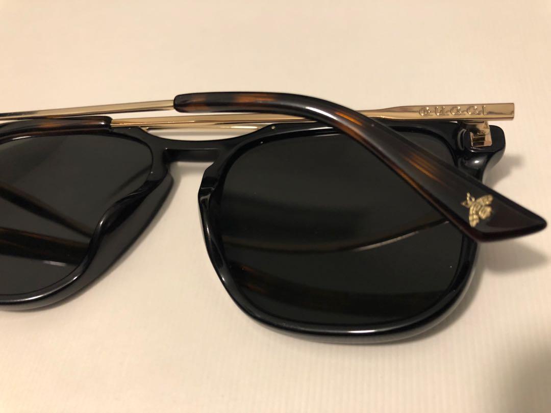 gucci square frame metal sunglasses