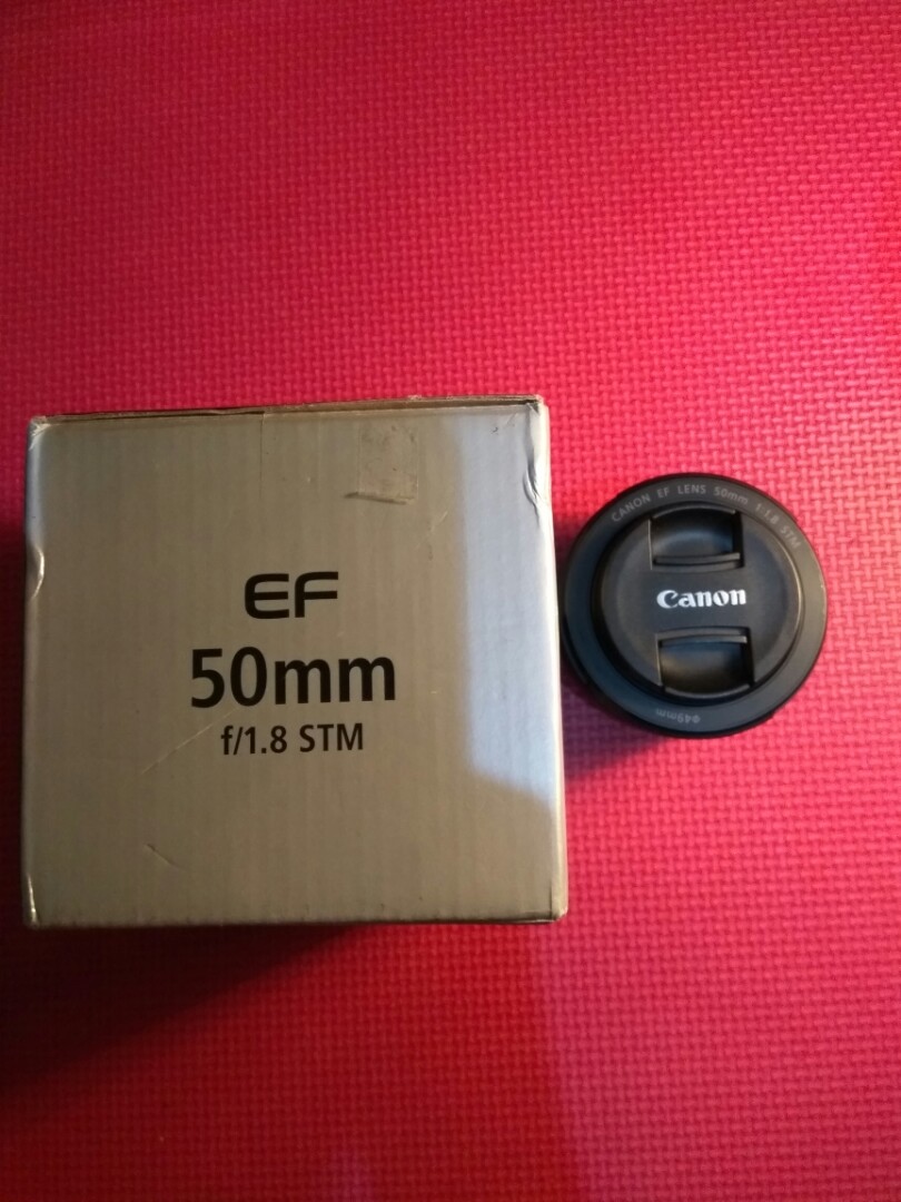 lensa fix canon 50mm f1 8 stm bekas