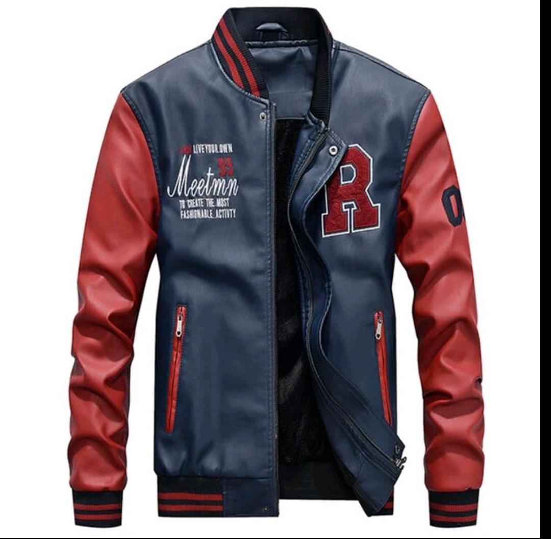 Men baseball bomber jacket black red yellow plus size Men s