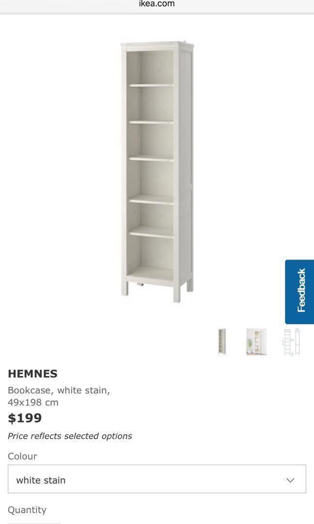 Nego Ikea Slim Bookshelf Bookcase White Furniture Shelves