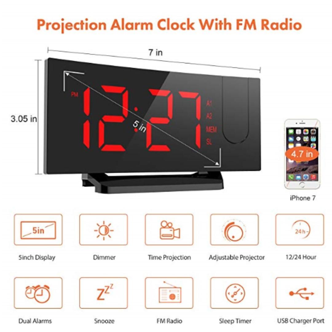 P10 Projection Alarm Clock, Mpow Digital Alarm Clock with USB Charging
