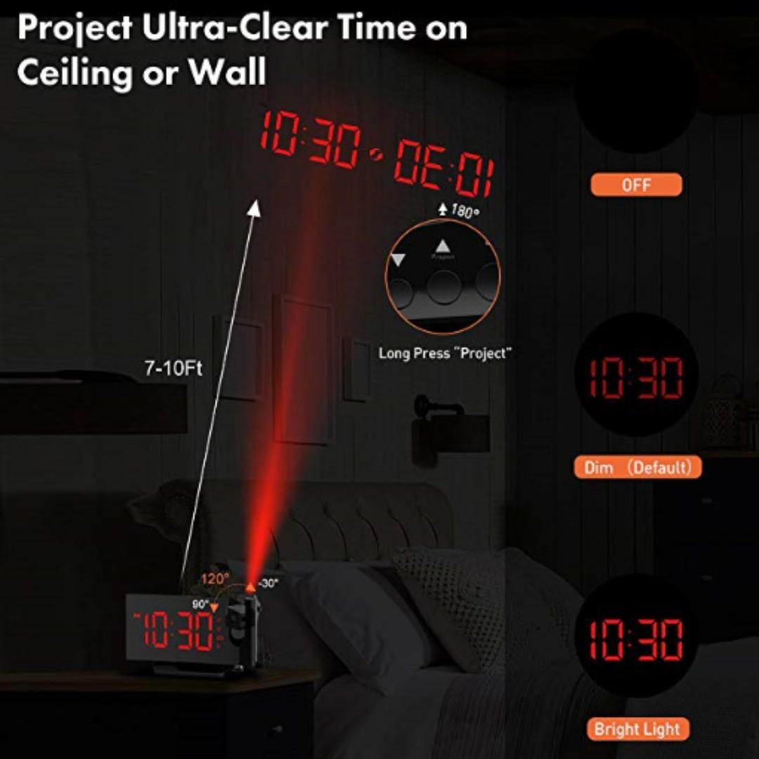 P10 Projection Alarm Clock, Mpow Digital Alarm Clock with USB Charging