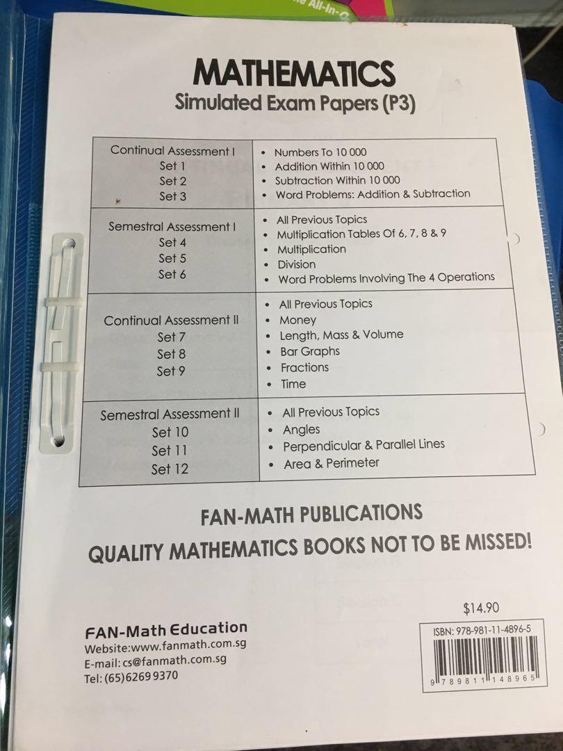 3 Exam P3 Maths (P3) Primary New used Never Simulated ... Papers