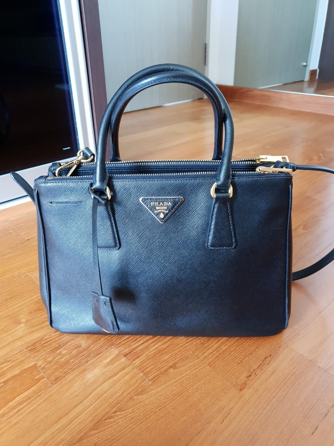 Prada BN1801 black saffiano tote bag, Luxury, Bags & Wallets on 