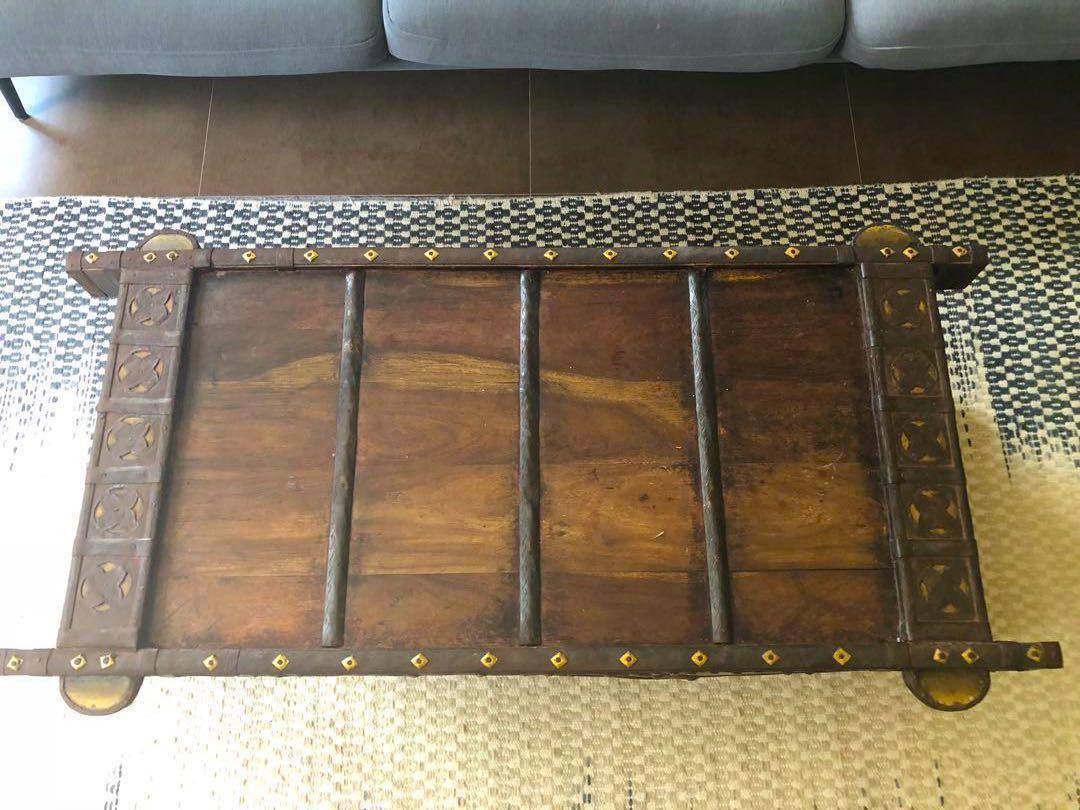 Reduced Antique Old Indian Door Coffee Table Furniture Tables