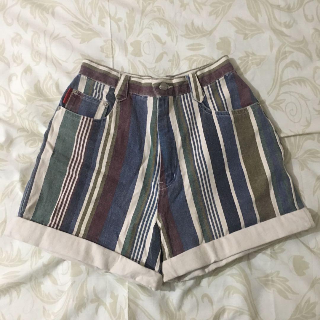 striped mom shorts