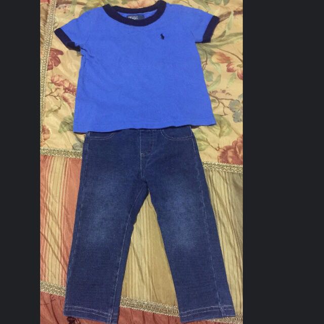 RL blue shirt \u0026 jeggings, Babies \u0026 Kids 