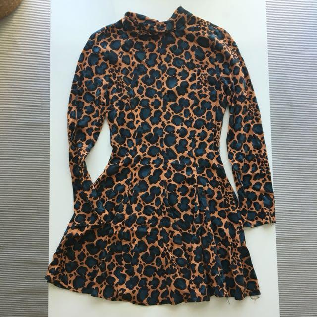 topshop petite leopard print dress
