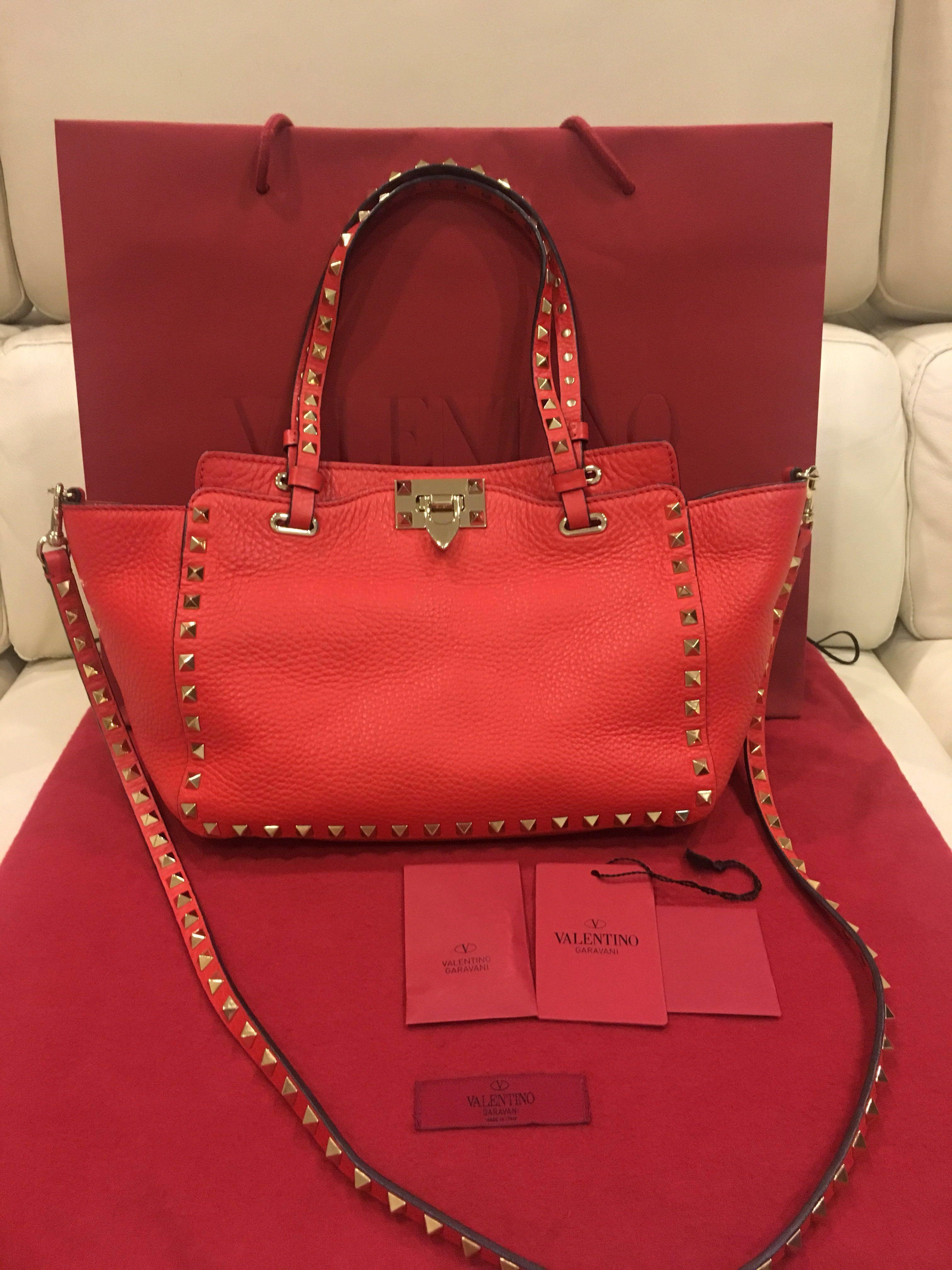 Authentic Valentino Garavani Rockstud leather bag, Luxury, Bags 