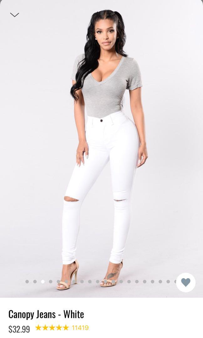 white jeans fashion nova