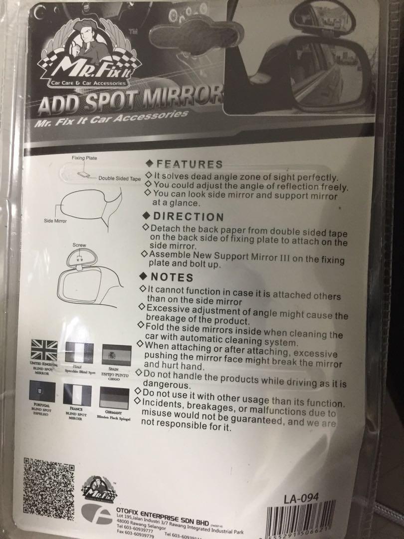 Car Add On Side Mirror For Blind Spot Car Accessories Accessories On Carousell