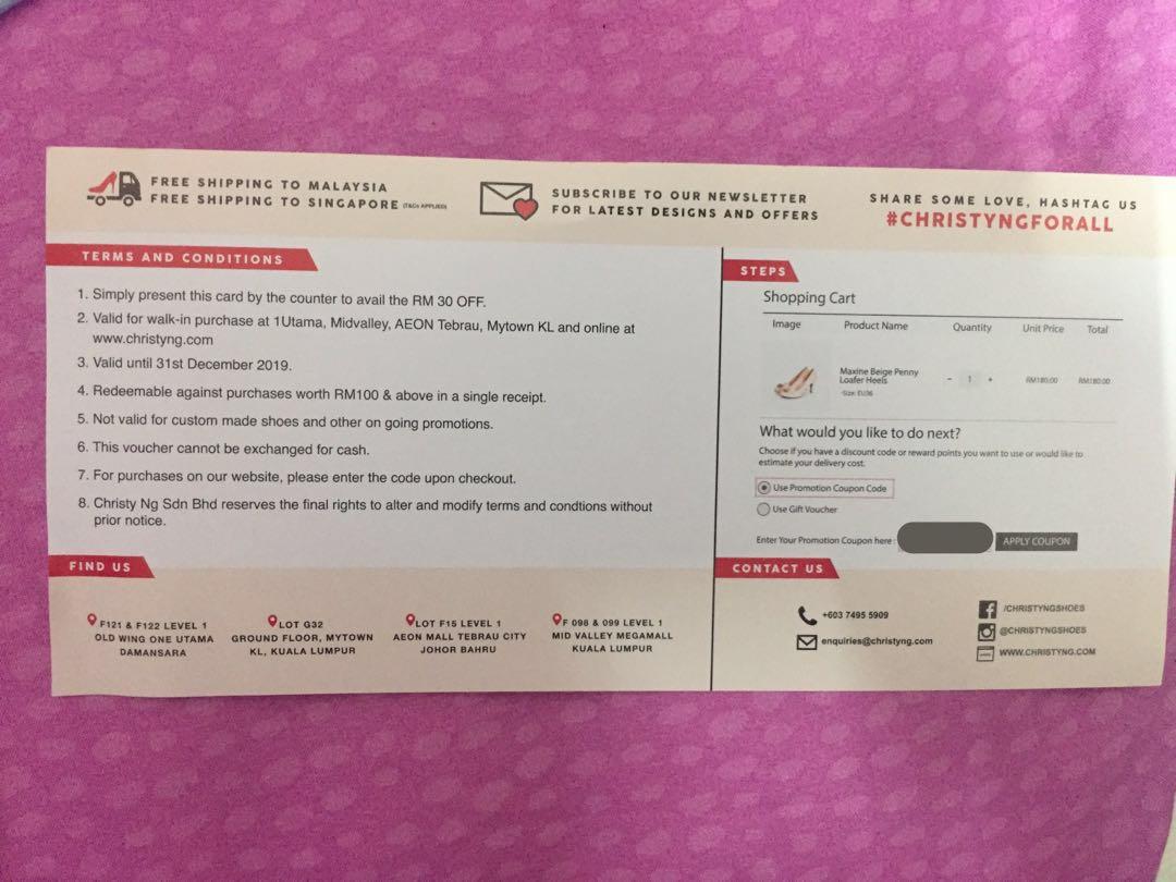 Christy Ng Voucher Blackfriday100 Tickets Vouchers Gift Cards Vouchers On Carousell