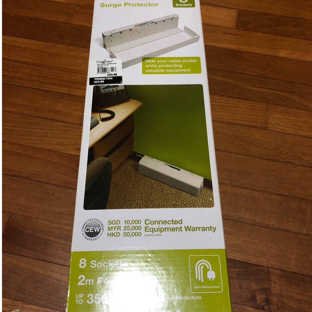Clearance Belkin Conceal 8 Socket Surge Protector, TV & Home