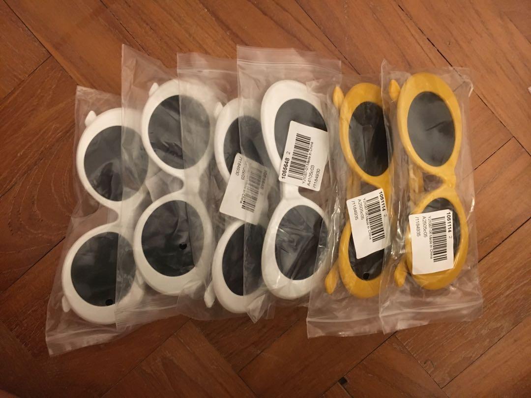 Clout Meme Glasses Shades Yellow White Men S Fashion Accessories