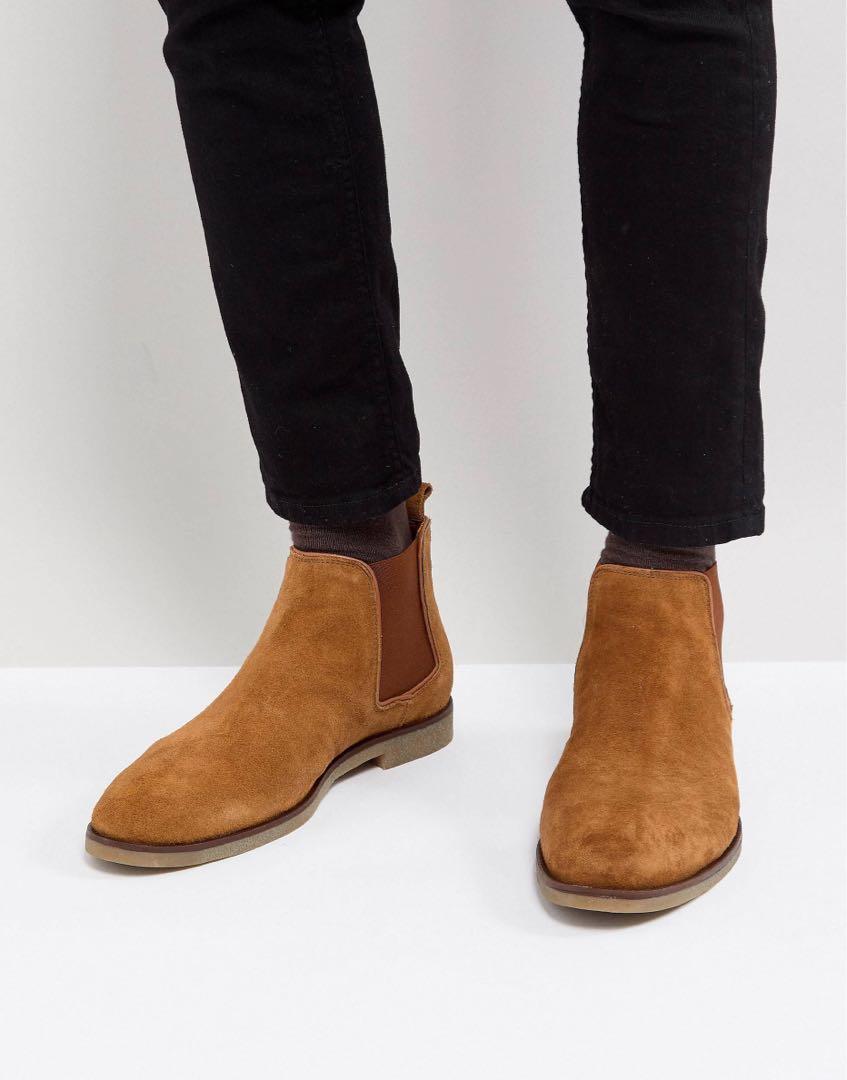 Dune tan chelsea boots hot sale