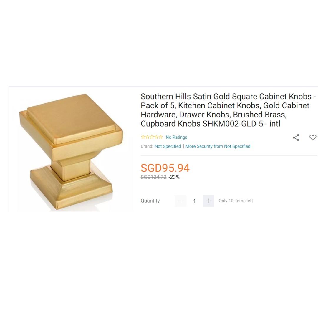 Gold Cabinet Knobs Pack Of 5 Brand New Furniture Others On Carousell