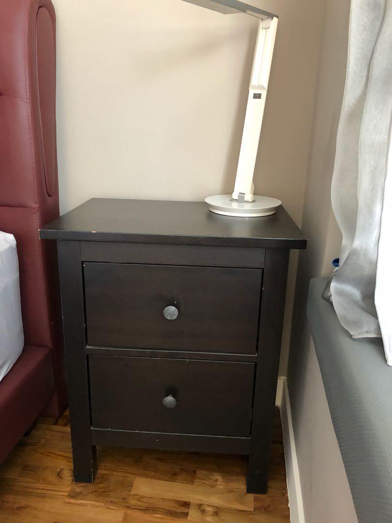 Hemnes Dark Brown Chest Of 2 Drawers Side Table Furniture
