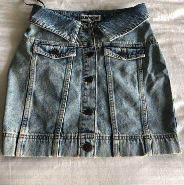 H&m moschino denim skirt store