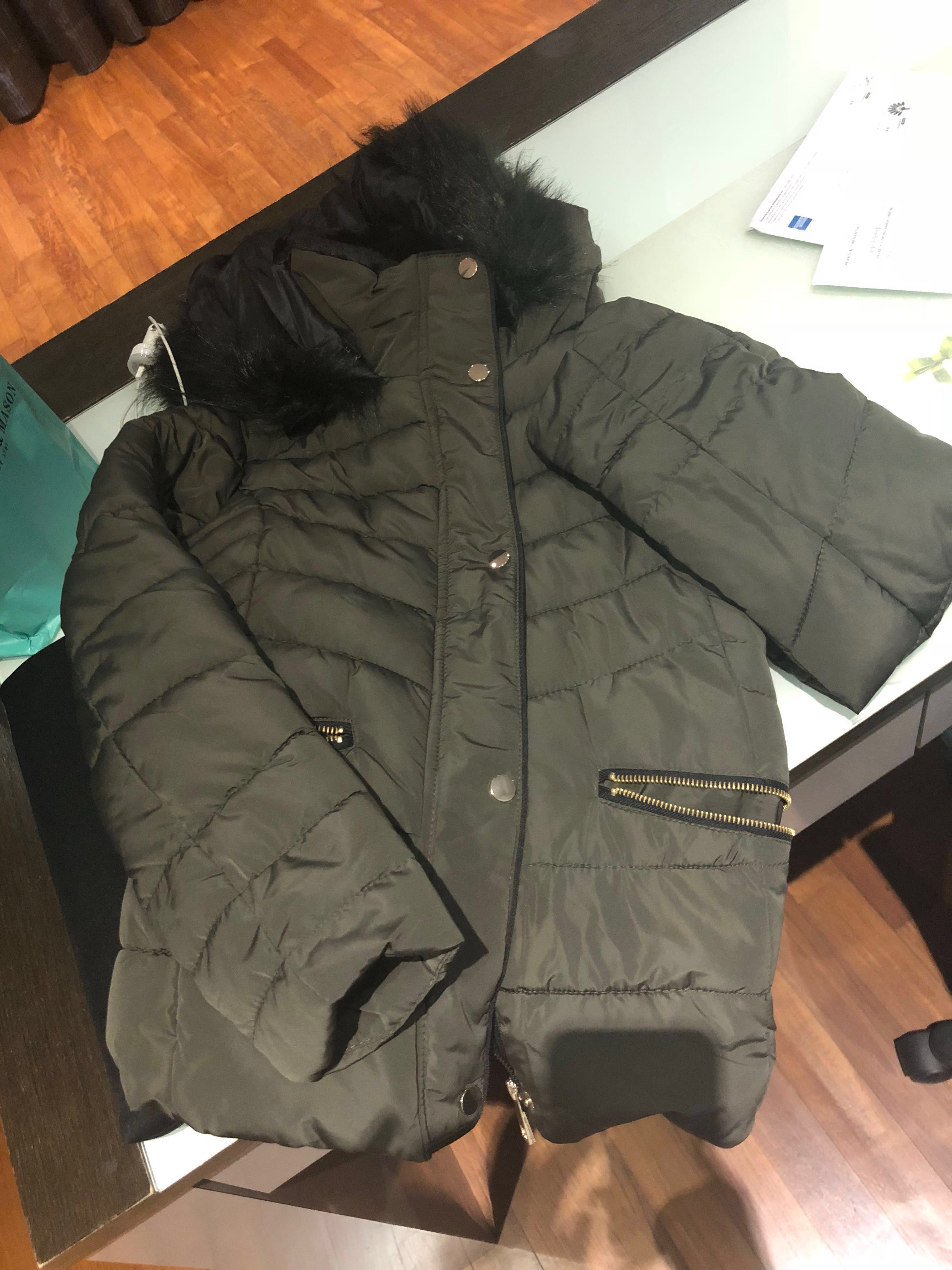 primark khaki padded coat