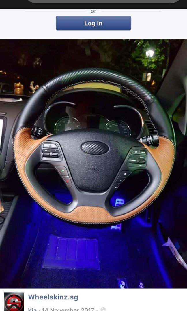 Kia customised Steering Wheel wrapping and upholstery by Wheelskinz