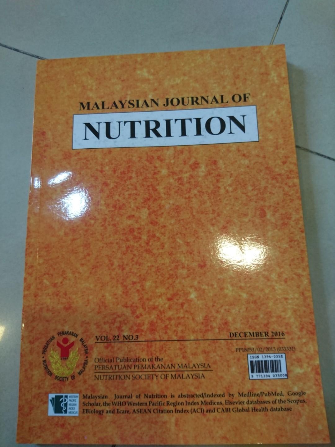 Malaysian Journal Of Nutrition Textbooks On Carousell
