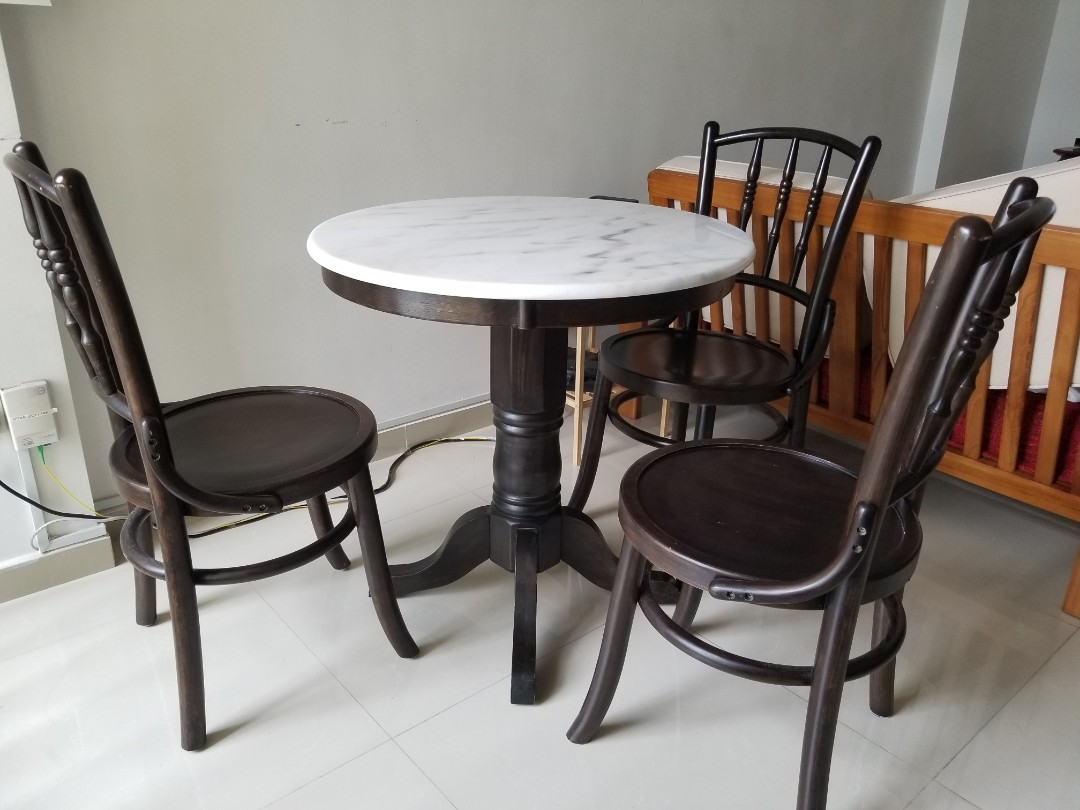 Kopitiam marble sales table and chairs