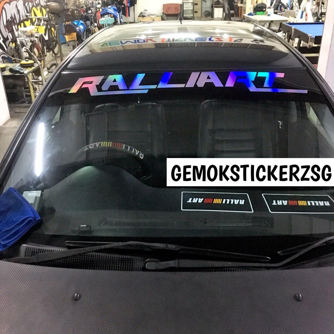 Ralliart Holographic Custom Sunshade Decal Car Accessories Accessories On Carousell