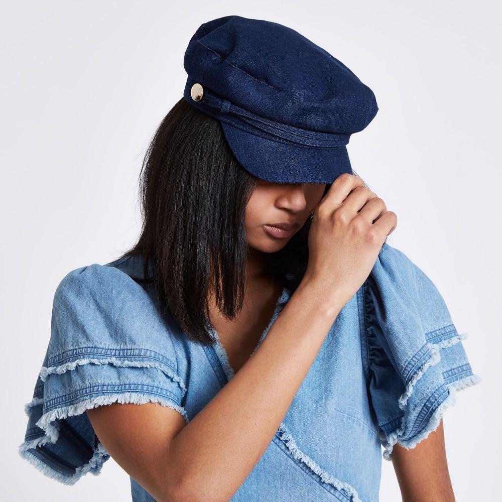 Denim baker boy hat cheap